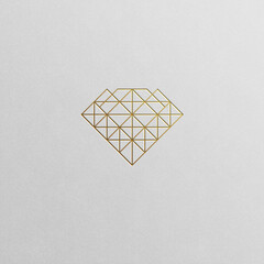 Geometric diamond shape logo icon for fashion, art jewelry, luxury goods, clothing and accessories related businesses.