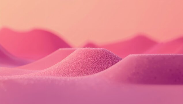 Pink Sand Dunes Under Soft Light Create a Unique Landscape Scene at Sunset