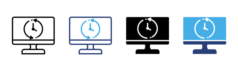 History icon set multiple style collection