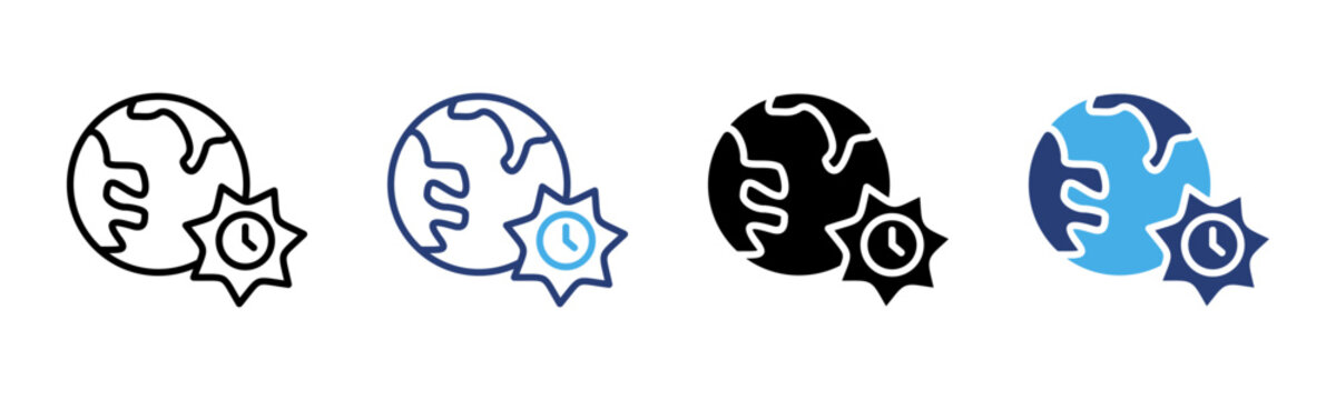 Time icon set multiple style collection