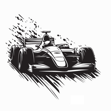 Formula 1 Speed Race Car Image Vector Isolated on White Background