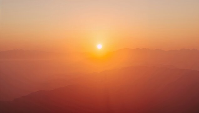 Sunrise Over Foggy Hills in the Early Morning