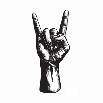 Metal Hand Gesture logo Icon Vector Illustration on White Background