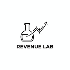 Fototapeta premium Science Lab Beaker and Growth Chart Logo