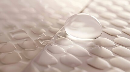 Close Up Water Droplet on White Bubble Wrap Packaging Material for Shipping and Protection