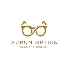 Gold Eyeglasses Logo Design for Optics.