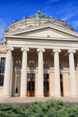 Obraz premium Bucharest city, Romania. Romanian Athenaeum (Atheneul Roman) concert hall.