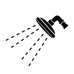 Hot Shower washing hygiene Bathroom icon Black Silhouette Symbol Sign