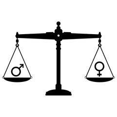 Gender Equality Balance weighing Scale Icon Illustration Vector