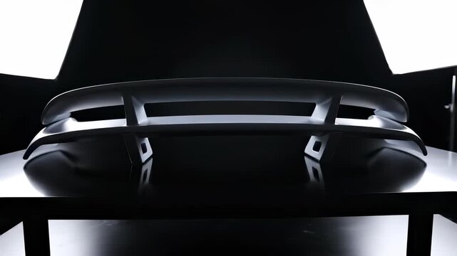 Futuristic Automotive Design - Sleek Aerodynamic Car Spoiler in Studio.