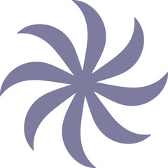 Fototapeta premium Abstract violet geometric star swirl isolated on white background. Pinwheel rotating shape for symbol, element, modern design, illustration