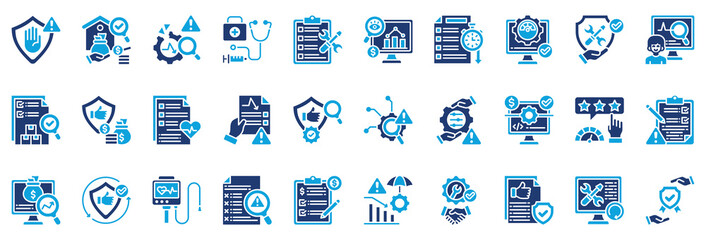 Realibility Management Icon Collection Set. Glyph Color Style Icon Vector Illustration.