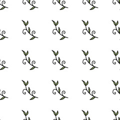 Seamless pattern with great decorative elements with leaves.eps