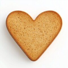 Loaf bread slice love shaped, isolated white