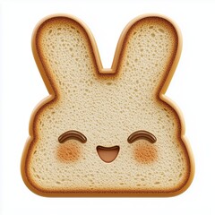 Loaf bread slice Rabbit animal shaped, isolated white