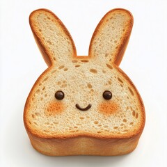 Loaf bread slice Rabbit animal shaped, isolated white