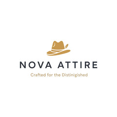 Fototapeta premium Luxury Hat Logo Design for Nova Attire.