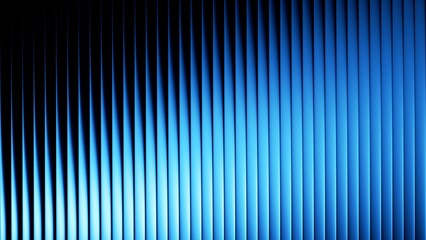 Obraz na płótnie Canvas Vertical glass gradient bars glowing in blue light, modern abstract digital texture perfect for creative backgrounds, futuristic visuals, and stock use.
