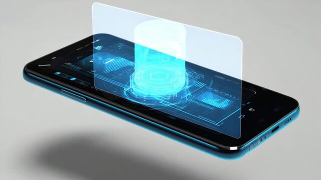 Interface elements animating smoothly, light reflections shifting, steady camera motion 4K