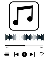 Minimalist Music Player Interface Icon
