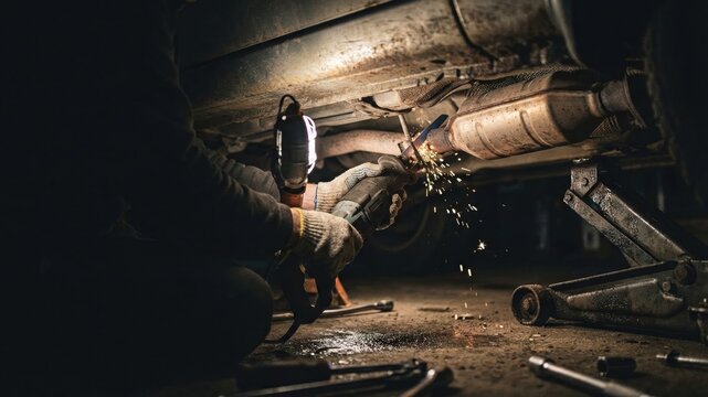 Detailed Procedure for Removing Catalytic Converter from Vehicle Using Reciprocating Saw