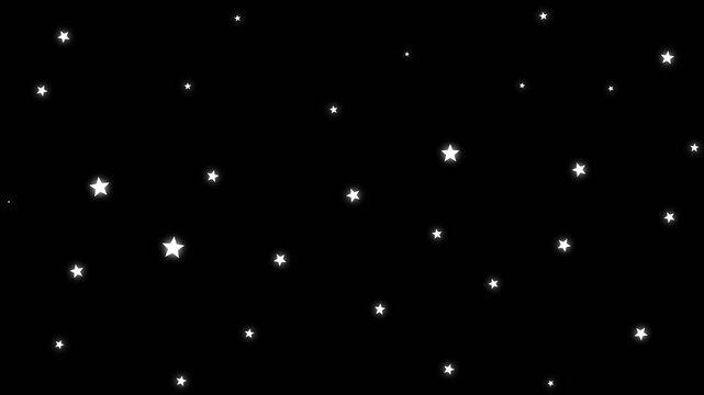 twinkle background animation with sparkling particle lights floating on a black night sky. Captured in stunning 4K for meditative, celestial, or outer space themes..