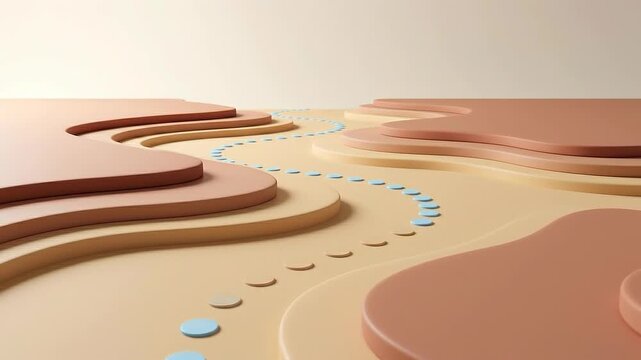 Minimal dotted travel path icon representing light journeys, intentional movement, and calm exploration.