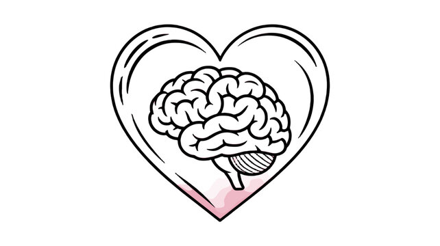 Brain and Heart Harmony Illustration.
