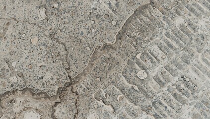 Concrete Surface Showing Texture and Patterns in a Construction Area on a Sunny Day