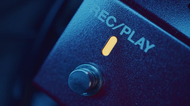 Pressing switch on guitar effects pedal