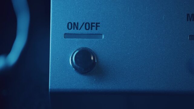 Pressing switch on guitar effects pedal