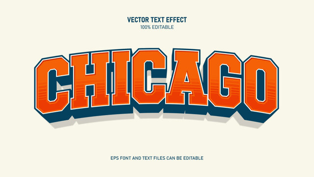 Chicago text effect, sport varsity style text effect