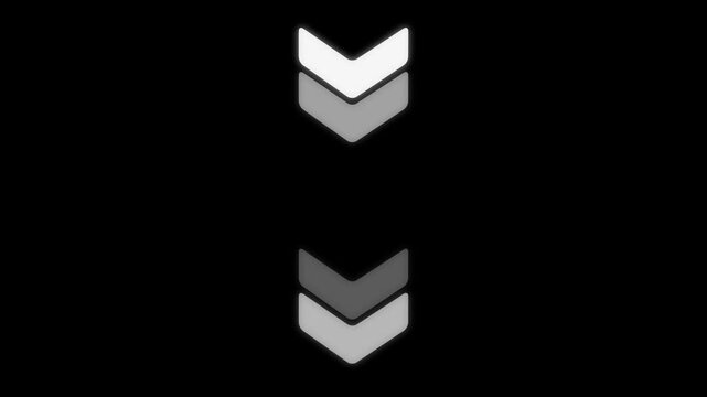 Animated arrows for the overlay video layer swipe down animation. suitable for business, investment, Arrow icon concept arrows up to down. down -directional arrow loop animation.