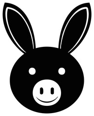 Obraz premium Donkey head illustration in black and white