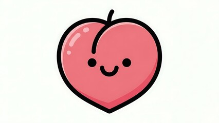 Obraz premium Cartoon Apple Character with Smiling Face.