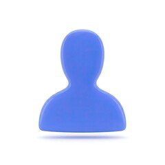 A blue silhouette of a person's upper body