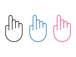 Pointing hand linear symbol, vector illustration, isolated on transparent background