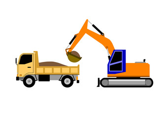トラックとパワーショベルのセット © おだか