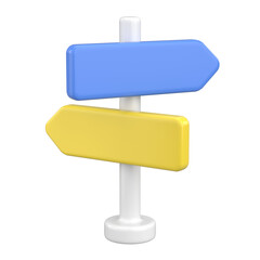 3D Direction Sign Road Sign Illustration. 3D illustration. © piyaphat