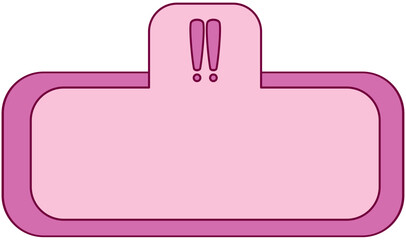 Fototapeta premium Pink Speech Bubble Vector with Exclamation Icons for Attention‑Focused Designs