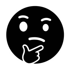 Fototapeta premium vector illustration thinking emoji icon