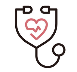 聴診器のアイコン。医療、健康、病院の素材。Stethoscope icon.