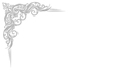 Fototapeta premium Elegant floral design element with swirling patterns - Luxury decorative design element with transparent background for elegant invitations cards and premium branding