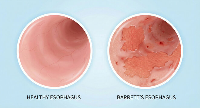 Healthy Esophagus vs Barrett's Esophagus Tissue Change