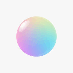 A colorful iridescent soap bubble with a gradient of pastel colors