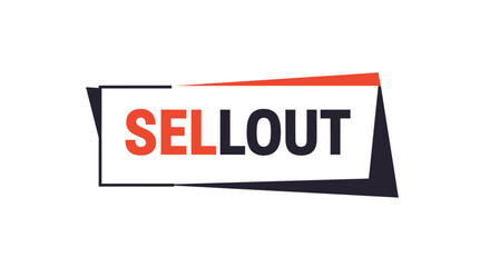Sellout Banner with Modern Geometric Design, Marketing and Business Concept, isolated white background. © Umi