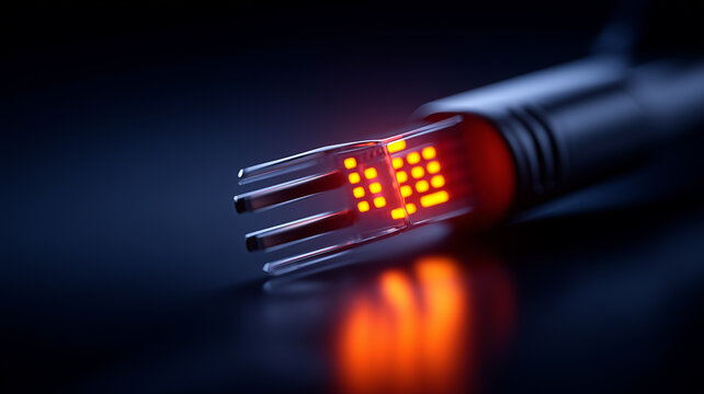 Ethernet cable connector with data signal representing internet connectivity and network infrastructure.
