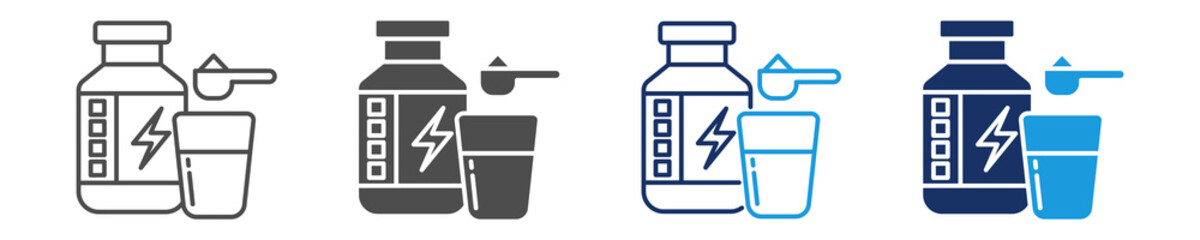 supplement powder icon set multi concept