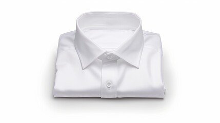 Premium white dress shirt highlighted with sharp collar and smooth fabric texture