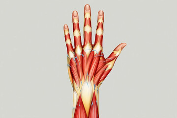 Amyotrophic Lateral Sclerosis Human hand anatomy with visible muscles tendons and veins